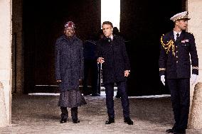 Macron And Nigerian Counterpart Bola Tinubu At The Invalides - Paris