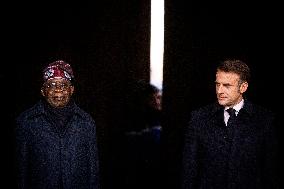 Macron And Nigerian Counterpart Bola Tinubu At The Invalides - Paris