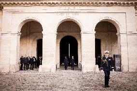 Macron And Nigerian Counterpart Bola Tinubu At The Invalides - Paris