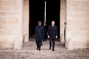 Macron And Nigerian Counterpart Bola Tinubu At The Invalides - Paris