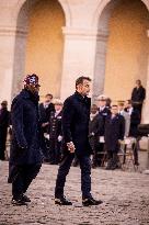 Macron And Nigerian Counterpart Bola Tinubu At The Invalides - Paris