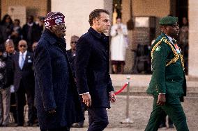 Macron And Nigerian Counterpart Bola Tinubu At The Invalides - Paris