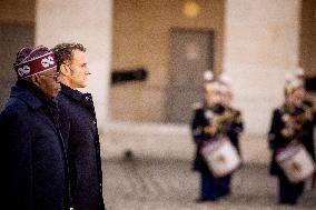 Macron And Nigerian Counterpart Bola Tinubu At The Invalides - Paris