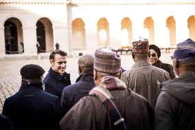 Macron And Nigerian Counterpart Bola Tinubu At The Invalides - Paris