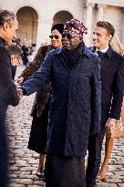 Macron And Nigerian Counterpart Bola Tinubu At The Invalides - Paris