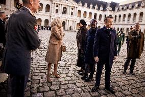 Macron And Nigerian Counterpart Bola Tinubu At The Invalides - Paris