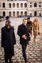 Macron And Nigerian Counterpart Bola Tinubu At The Invalides - Paris