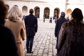 Macron And Nigerian Counterpart Bola Tinubu At The Invalides - Paris