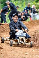 Traditional Bamboo Car Game in Bandung - Indonesia