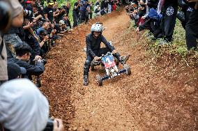 Traditional Bamboo Car Game in Bandung - Indonesia