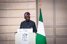 President Macron And President Tinubu Joint Press Conference - Paris