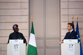 President Macron And President Tinubu Joint Press Conference - Paris