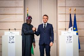 President Macron And President Tinubu Joint Press Conference - Paris