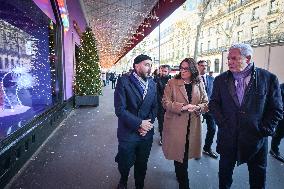 French Deputy Minister for Economy of Tourism Marina Ferrari visits shops in Paris FA