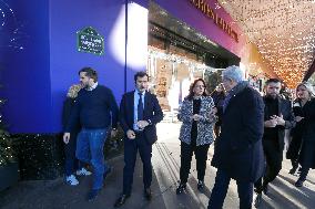 French Minister Of Tourism Visits The Galeries Lafayette And Printemps Department Stores