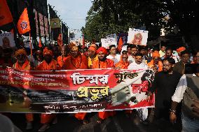 Bangladesh-Hindu Priest Arrest Protest,West Bengal, India