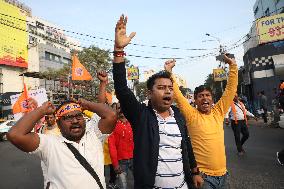 Bangladesh-Hindu Priest Arrest Protest,West Bengal, India