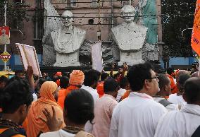 Bangladesh-Hindu Priest Arrest Protest,West Bengal, India