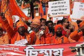 Bangladesh-Hindu Priest Arrest Protest,West Bengal, India