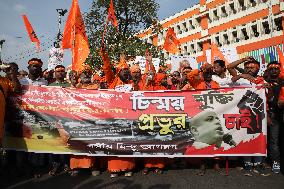 Bangladesh-Hindu Priest Arrest Protest,West Bengal, India