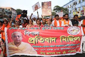 Bangladesh-Hindu Priest Arrest Protest,West Bengal, India