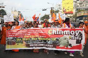 Bangladesh-Hindu Priest Arrest Protest,West Bengal, India