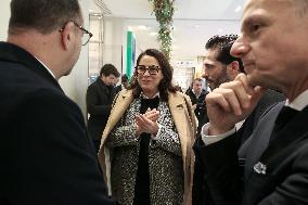 French Minister Of Tourism Visits The Galeries Lafayette And Printemps Department Stores