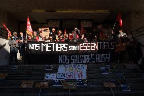 Demonstration Outside Fnac Darty Headquarters - Ivry-Sur-Seine