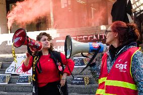 Demonstration Outside Fnac Darty Headquarters - Ivry-Sur-Seine