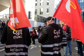 Demonstration Outside Fnac Darty Headquarters - Ivry-Sur-Seine