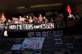 Demonstration Outside Fnac Darty Headquarters - Ivry-Sur-Seine