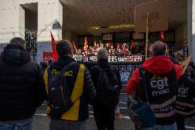 Demonstration Outside Fnac Darty Headquarters - Ivry-Sur-Seine