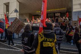 Demonstration Outside Fnac Darty Headquarters - Ivry-Sur-Seine