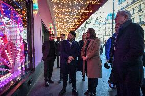 French Deputy Minister for Economy of Tourism Marina Ferrari visits shops in Paris FA