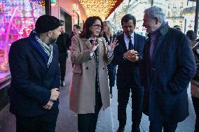 French Deputy Minister for Economy of Tourism Marina Ferrari visits shops in Paris FA