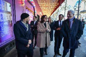 French Deputy Minister for Economy of Tourism Marina Ferrari visits shops in Paris FA