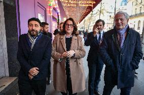 French Deputy Minister for Economy of Tourism Marina Ferrari visits shops in Paris FA