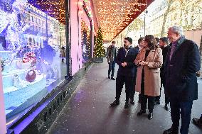 French Deputy Minister for Economy of Tourism Marina Ferrari visits shops in Paris FA