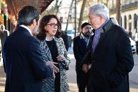 French Deputy Minister for Economy of Tourism Marina Ferrari visits shops in Paris FA