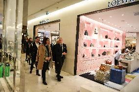 French Deputy Minister for Economy of Tourism Marina Ferrari visits shops in Paris FA