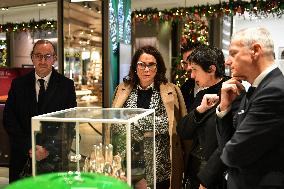 French Deputy Minister for Economy of Tourism Marina Ferrari visits shops in Paris FA