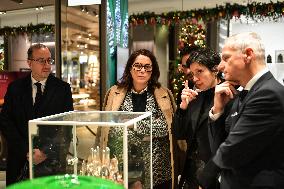 French Deputy Minister for Economy of Tourism Marina Ferrari visits shops in Paris FA