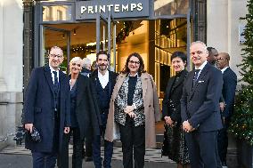 French Deputy Minister for Economy of Tourism Marina Ferrari visits shops in Paris FA