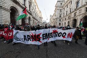 Protest For Arms Embargo On Israel In London