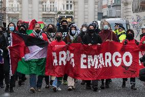 Protest For Arms Embargo On Israel In London