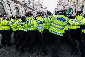 Protest For Arms Embargo On Israel In London