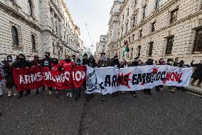 Protest For Arms Embargo On Israel In London