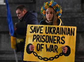 Protest In Support Of Ukraine In Krakow Continues