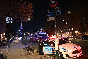 FDNY Fire Truck Accident With Injuries In East Harlem Manhattan New York On Thanksgiving Night