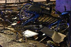 FDNY Fire Truck Accident With Injuries In East Harlem Manhattan New York On Thanksgiving Night